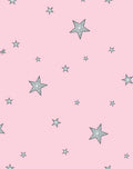 Pink Glitter Stars Scattered Accent Rug