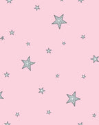 Pink Glitter Stars Scattered Accent Rug
