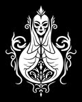 Monochromatic Gothic Skull Mask Adornment Rug