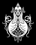 Monochromatic Gothic Skull Mask Adornment Rug