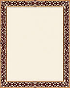 Rich Burgundy Scrollwork Floral Border Rug