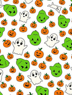 Spooky Orange Pumpkin Ghost Companions Rug