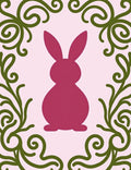 Pink Bunny Surrounded By Green Vines Rug