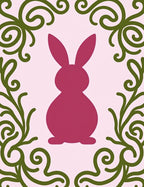 Pink Bunny Surrounded By Green Vines Rug