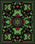 Vibrant Lime Green Cherry Blossom Medallion Rug