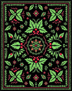 Vibrant Lime Green Cherry Blossom Medallion Rug