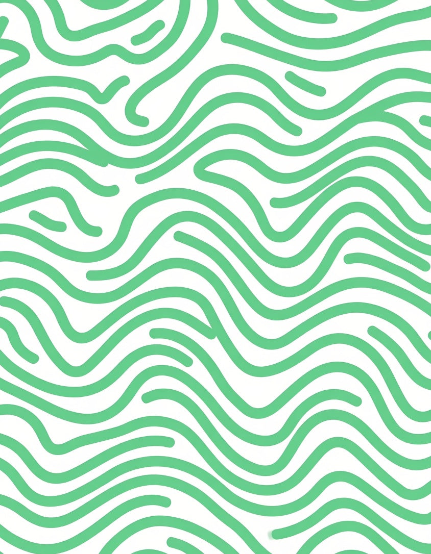 Soft Mint Green Wavy Lines Rug