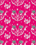 Vibrant Pink Floral Garland Rug
