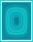 Teal Gradient Nested Square Art Rug