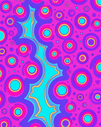 Radical Pink Psychedelic Circular Waves Rug
