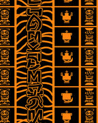 Bold Orange Black Graphic Animal Stripes Rug