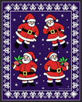 Festive Red Santa Claus Snowflakes Border Rug