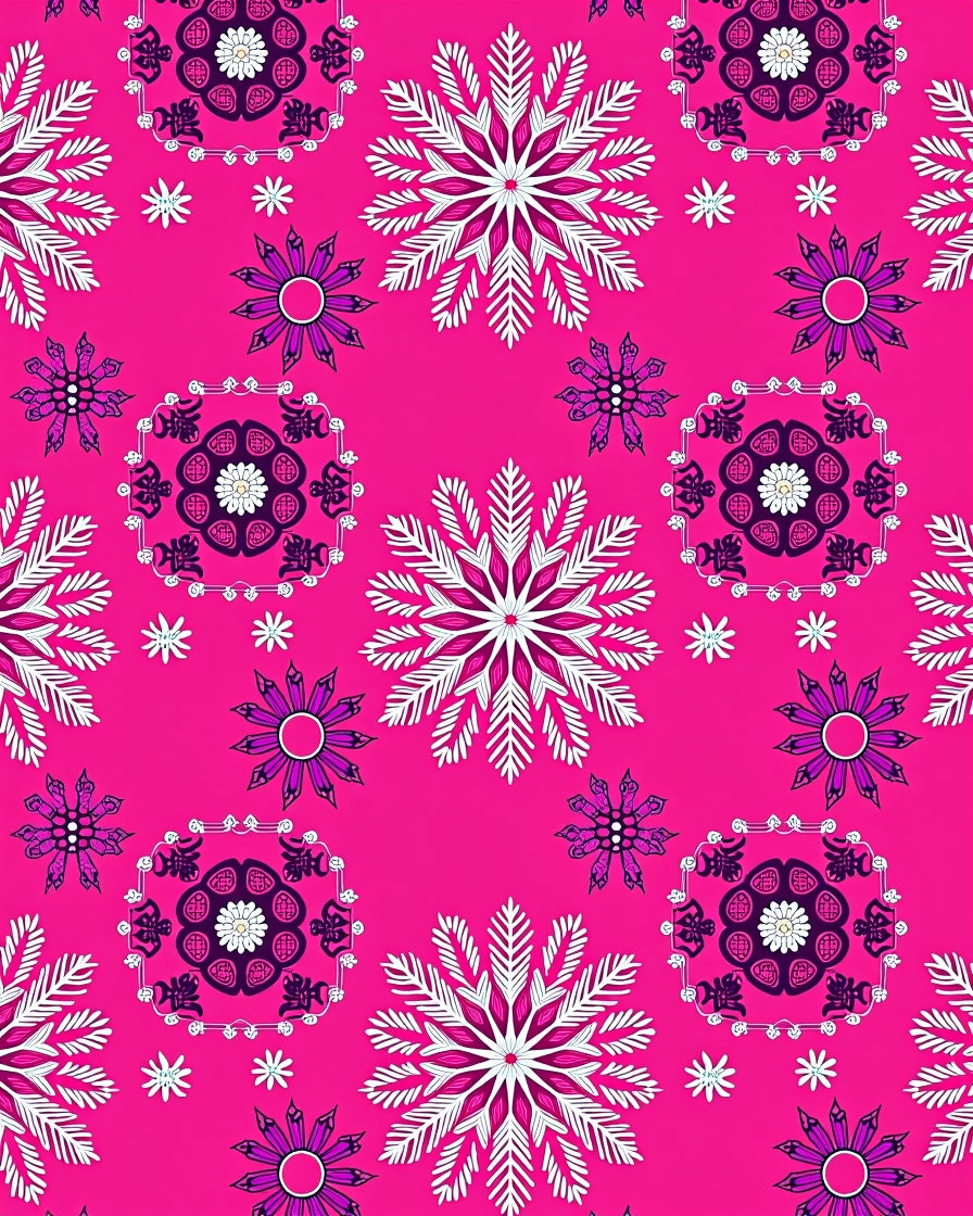Vivid Pink Mandala Burst Rug