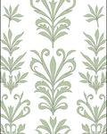 Sage Green Art Nouveau Floral Garden Rug