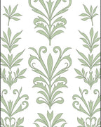 Sage Green Art Nouveau Floral Garden Rug