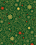 Emerald Green Gold Swirl Snowflake Stars Rug