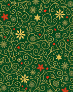 Emerald Green Gold Swirl Snowflake Stars Rug