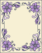Lavender Floral Art Nouveau Corner Rug