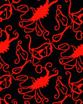 Bold Red Floral Swirls Rug