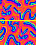 Vibrant Swirls Orange Pink Blue Rug