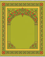 Ornate Chartreuse Floral Arch Rug