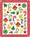 Whimsical Christmas Houses Candy Canes Trees Rug