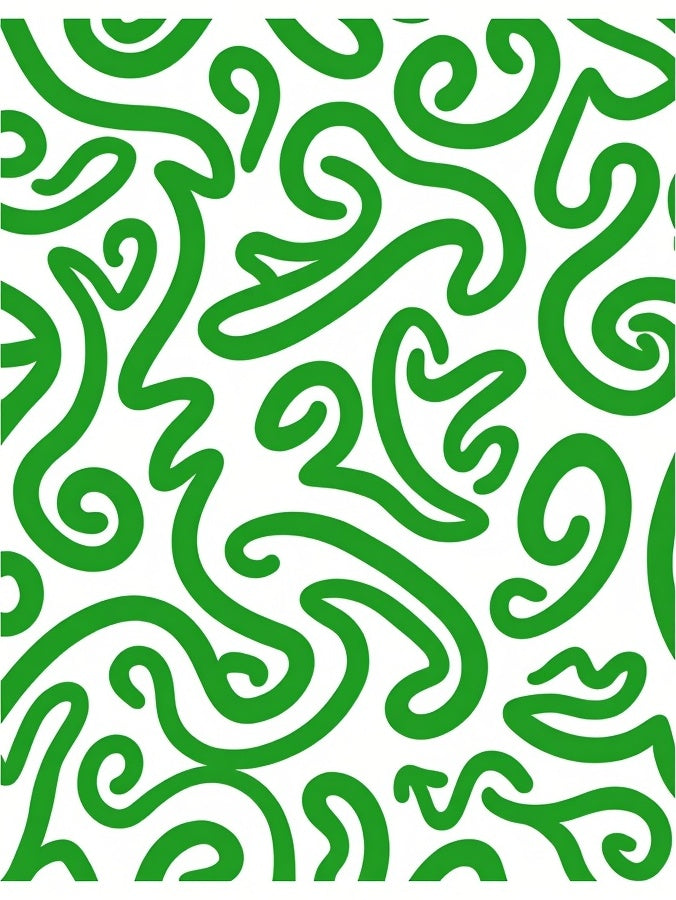 Bright Green Abstract Swirl Organic Rug