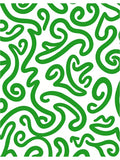 Bright Green Abstract Swirl Organic Rug