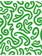 Bright Green Abstract Swirl Organic Rug