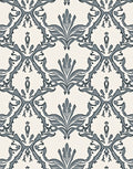 Vintage Gray Damask Scroll Rug