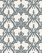 Vintage Gray Damask Scroll Rug
