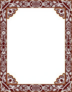 Deep Red White Floral Border Rug