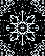 White Starburst Mandala Black Harmony Rug