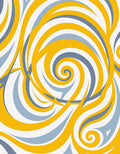 Sunny Yellow Blue Swirls Rug