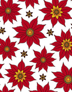 Bold Red Yellow Starburst Floral Rug