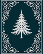 White Feathery Fir Tree Border Rug