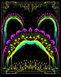 Vibrant Yellow Cosmic Arches Rug
