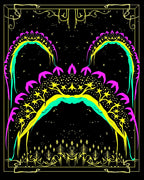 Vibrant Yellow Cosmic Arches Rug