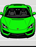 Bright Lime Green Exotic Sports Vehicle Rug