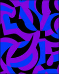 Bold Blue Purple Abstract Blend Rug