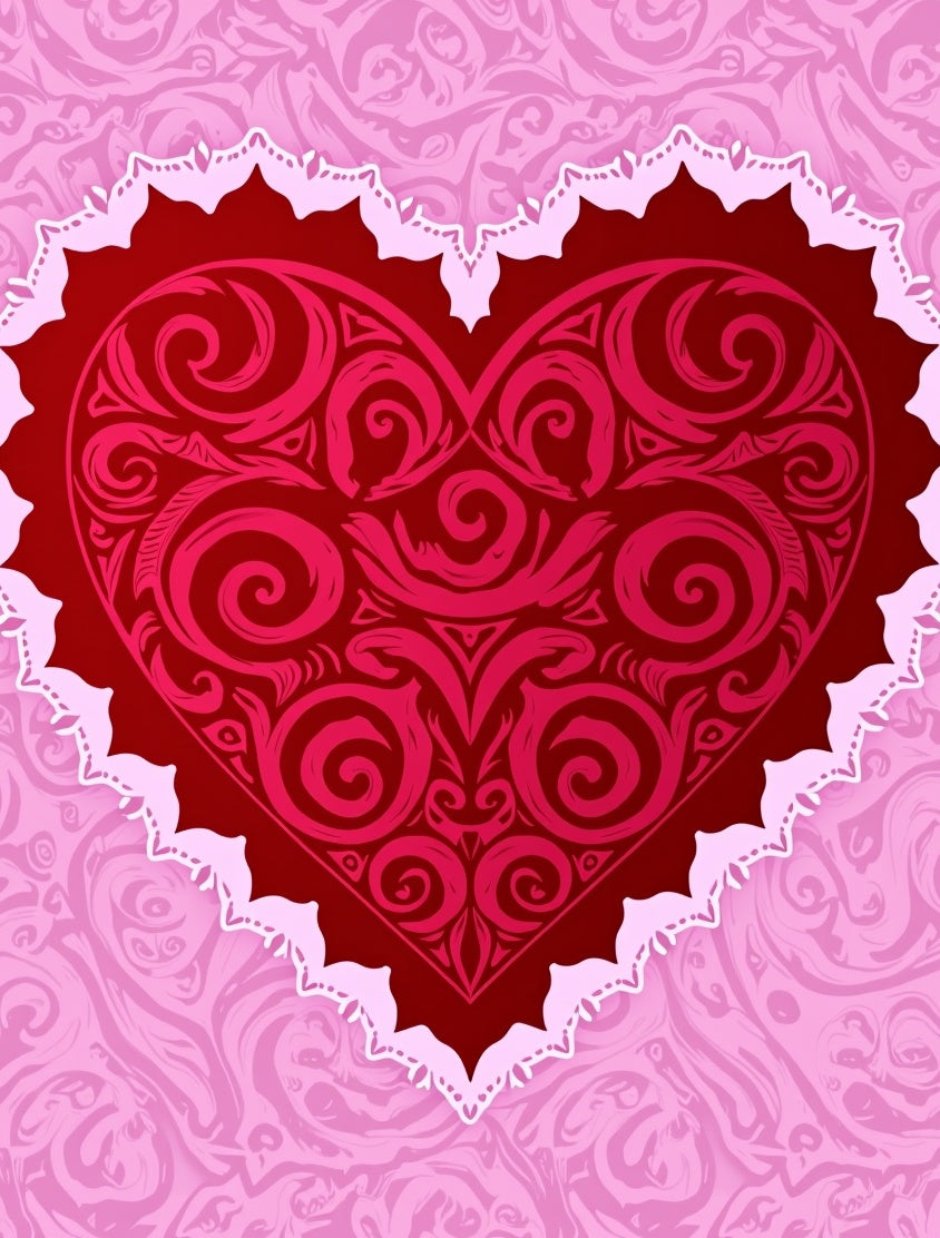 Crimson Heart Lace Motif Rug