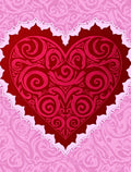 Crimson Heart Lace Motif Rug