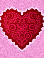 Crimson Heart Lace Motif Rug