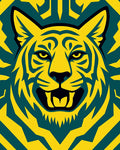 Bold Yellow Tiger Tribal Rug