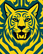 Bold Yellow Tiger Tribal Rug