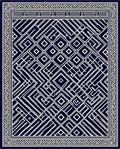 Navy Geometric Maze Delight Rug