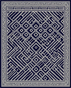 Navy Geometric Maze Delight Rug