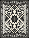 Black Ivory Intricate Border Medallion Rug