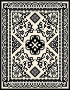 Black Ivory Intricate Border Medallion Rug