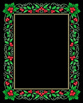 Red Holly Berry Garland Frame Rug